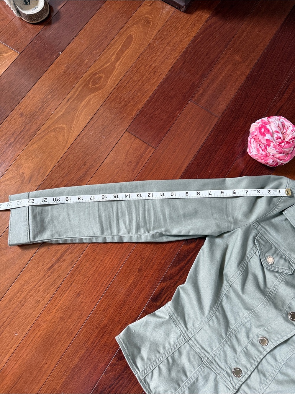 White House Black Market Olive Green Tailored Jean Jacket size6 - Picture 6 of 7